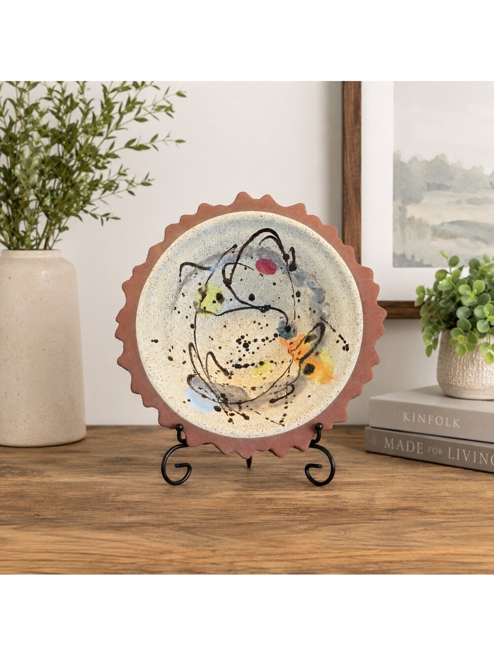 Enics Pottery Handcrafted Decorative Ceramic Bowl from Canada w/ Artistic Glaze